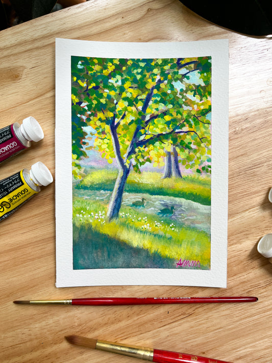 Morning by the Stream - Original