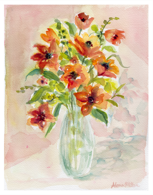 Orange Bouquet - Print